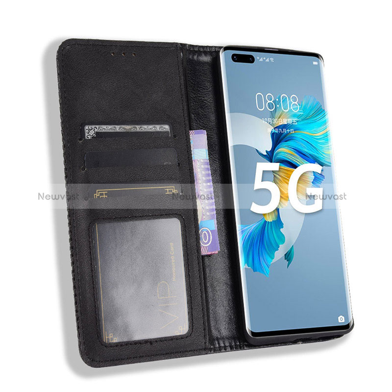 Leather Case Stands Flip Cover Holder BY4 for Huawei Mate 40 Pro+ Plus