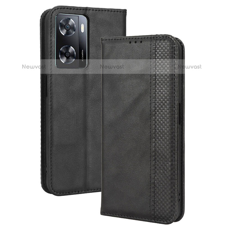 Leather Case Stands Flip Cover Holder BY4 for OnePlus Nord N20 SE Black