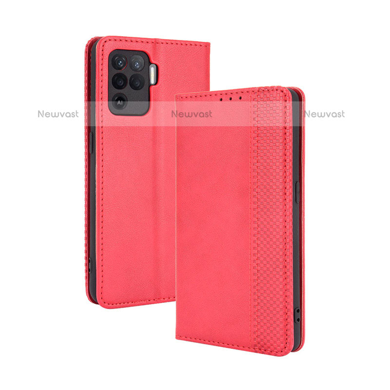 Leather Case Stands Flip Cover Holder BY4 for Oppo A94 4G