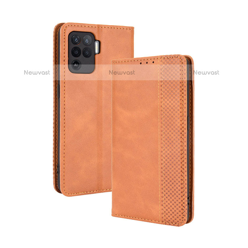 Leather Case Stands Flip Cover Holder BY4 for Oppo A94 4G