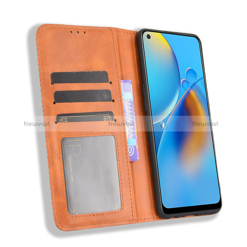 Leather Case Stands Flip Cover Holder BY4 for Oppo A95 4G