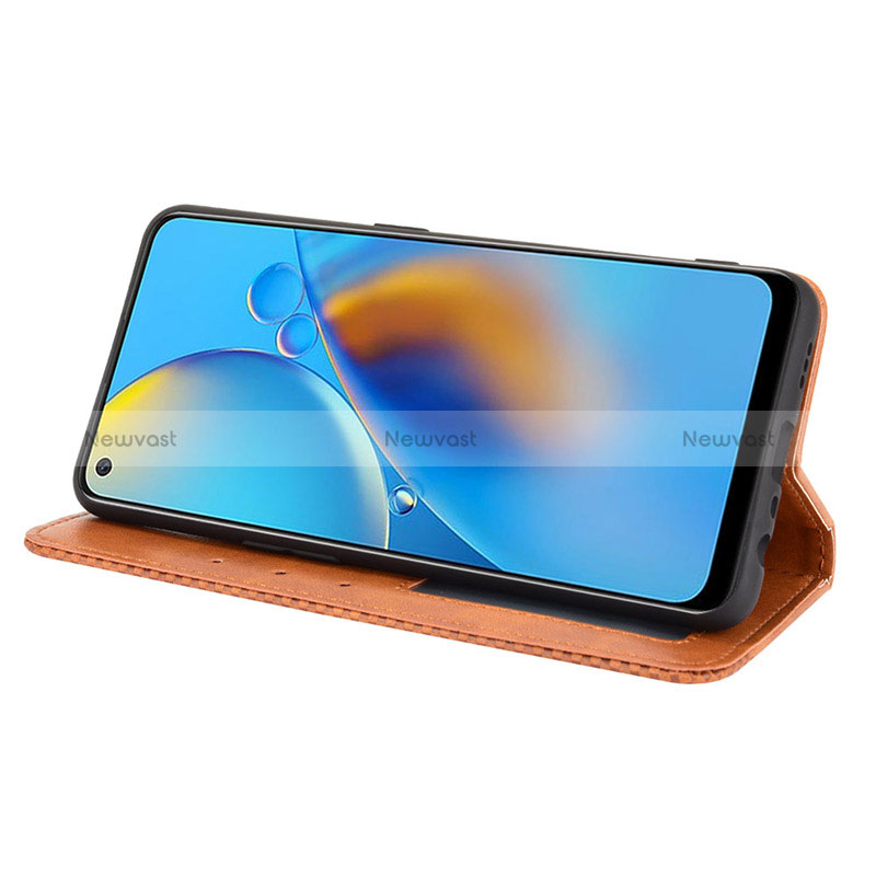 Leather Case Stands Flip Cover Holder BY4 for Oppo A95 4G