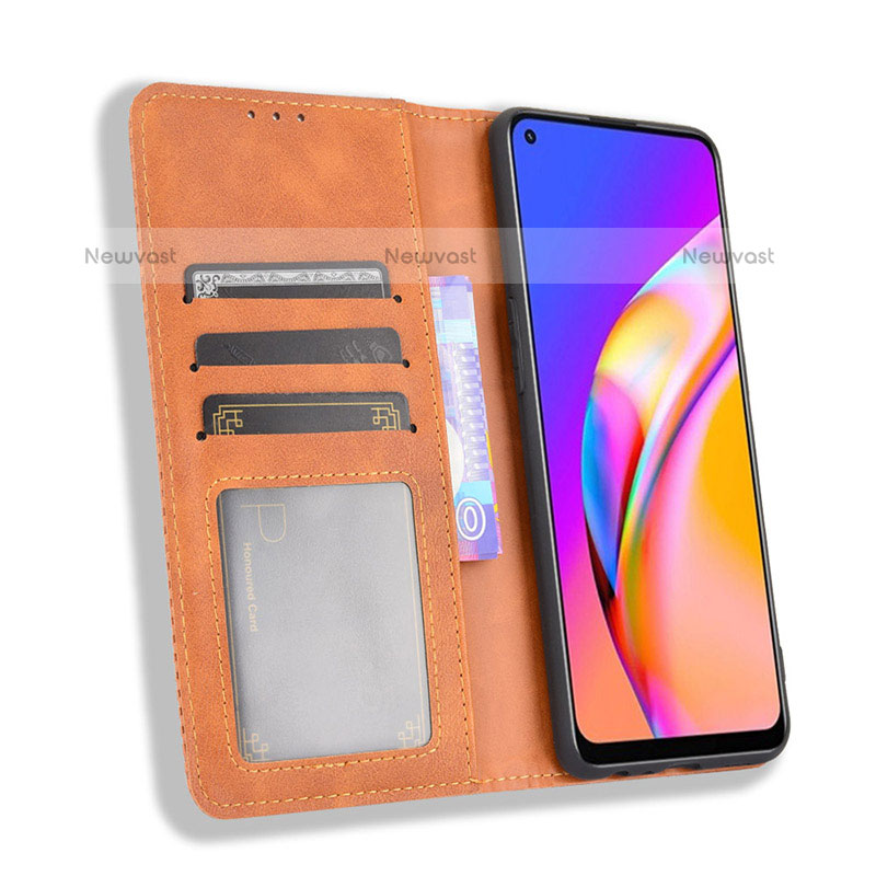 Leather Case Stands Flip Cover Holder BY4 for Oppo F19 Pro