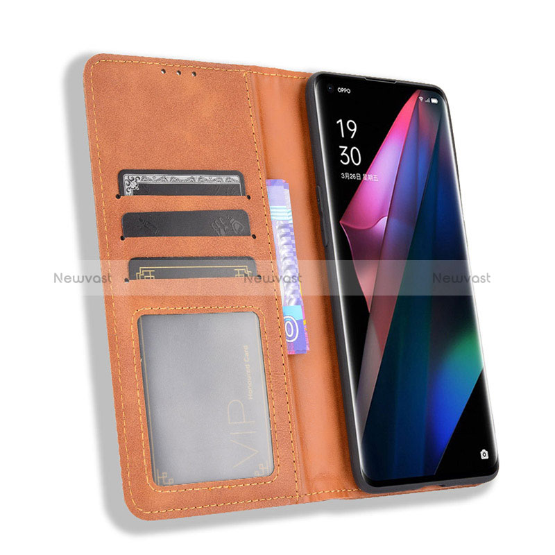 Leather Case Stands Flip Cover Holder BY4 for Oppo Find X3 5G
