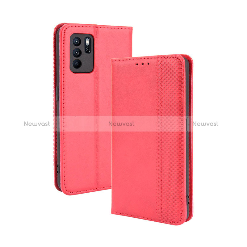 Leather Case Stands Flip Cover Holder BY4 for Oppo Reno6 Z 5G