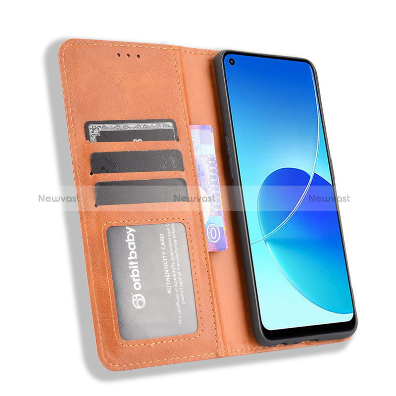 Leather Case Stands Flip Cover Holder BY4 for Oppo Reno6 Z 5G