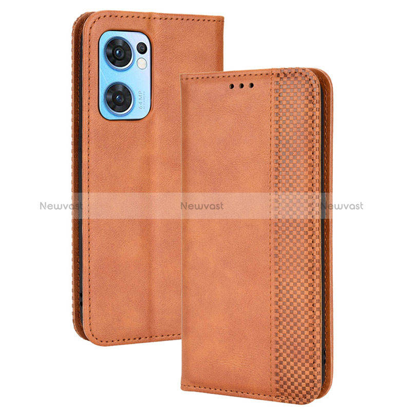 Leather Case Stands Flip Cover Holder BY4 for Oppo Reno7 5G