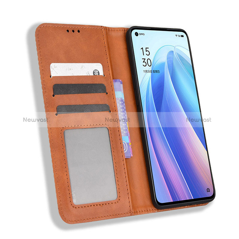 Leather Case Stands Flip Cover Holder BY4 for Oppo Reno7 Pro 5G