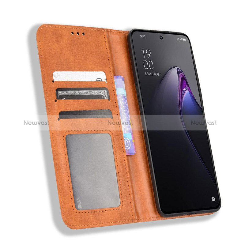 Leather Case Stands Flip Cover Holder BY4 for Oppo Reno8 5G