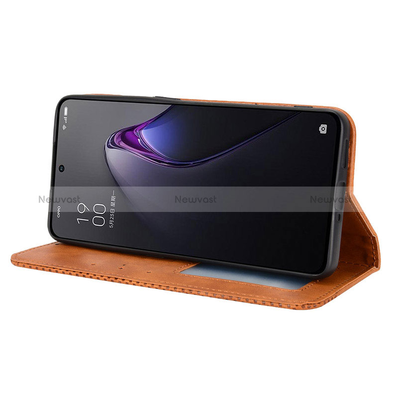 Leather Case Stands Flip Cover Holder BY4 for Oppo Reno9 Pro 5G
