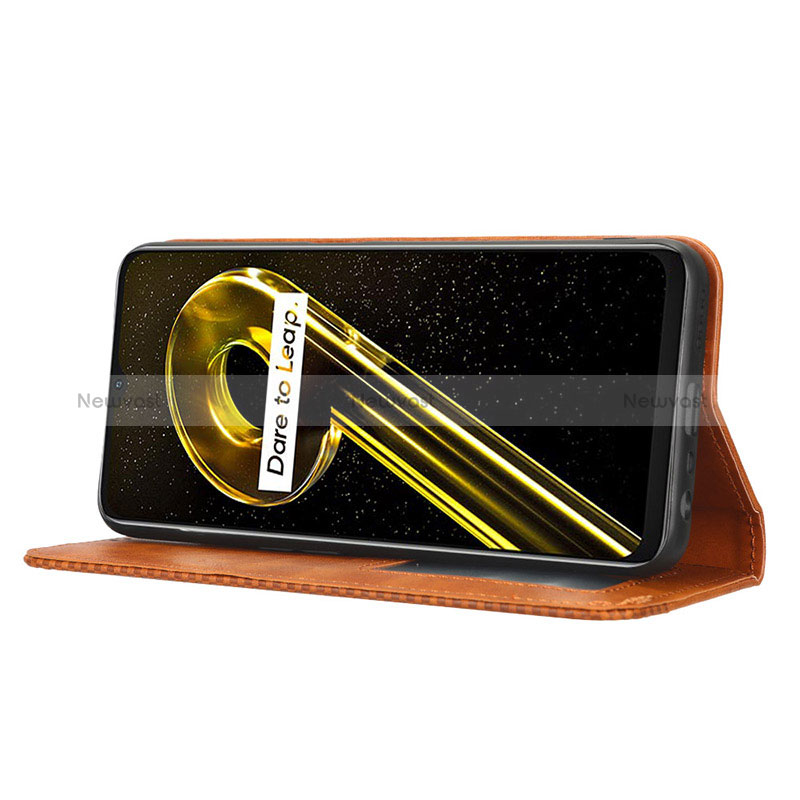 Leather Case Stands Flip Cover Holder BY4 for Realme 10T 5G