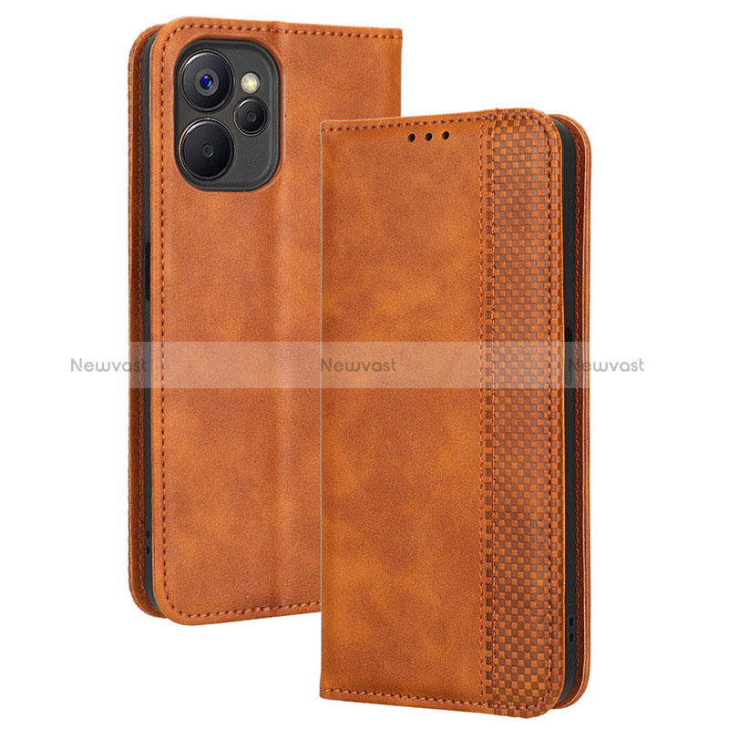 Leather Case Stands Flip Cover Holder BY4 for Realme 9i 5G