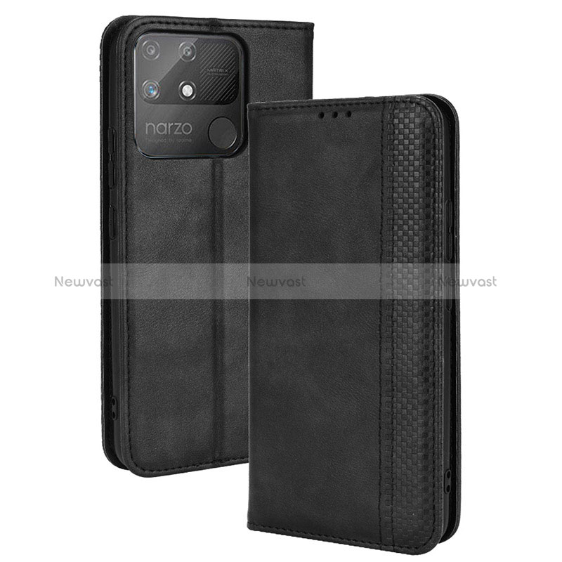 Leather Case Stands Flip Cover Holder BY4 for Realme Narzo 50A
