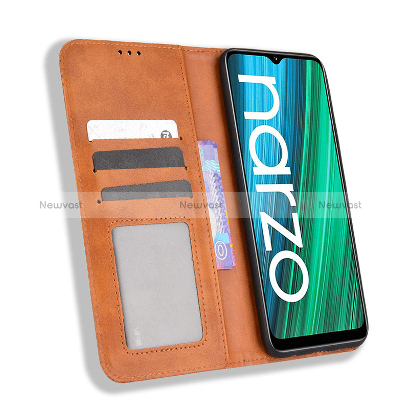 Leather Case Stands Flip Cover Holder BY4 for Realme Narzo 50A
