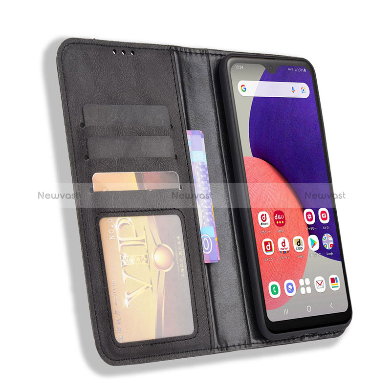 Leather Case Stands Flip Cover Holder BY4 for Samsung Galaxy A22 5G SC-56B