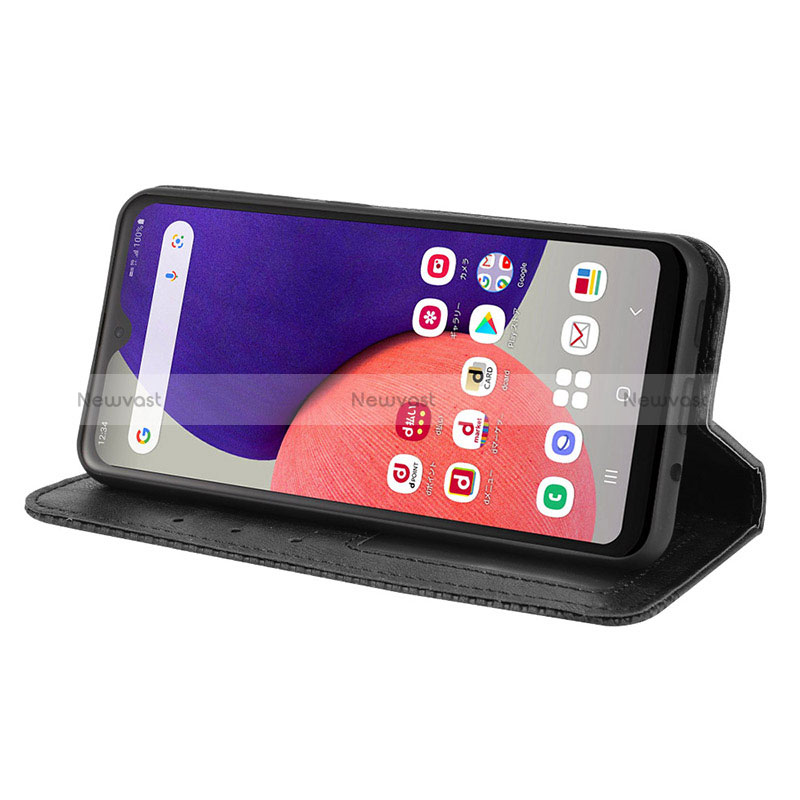 Leather Case Stands Flip Cover Holder BY4 for Samsung Galaxy A22 5G SC-56B