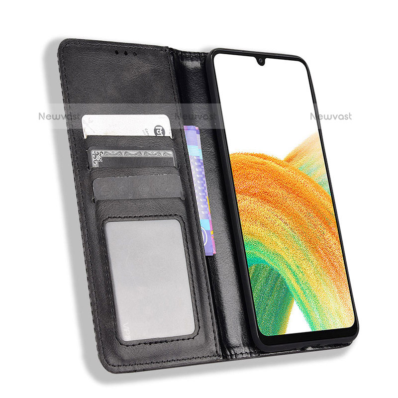 Leather Case Stands Flip Cover Holder BY4 for Samsung Galaxy A23 5G