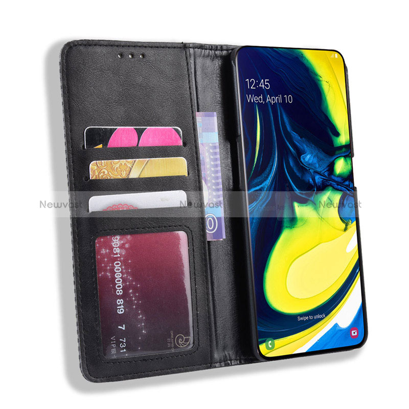 Leather Case Stands Flip Cover Holder BY4 for Samsung Galaxy A80