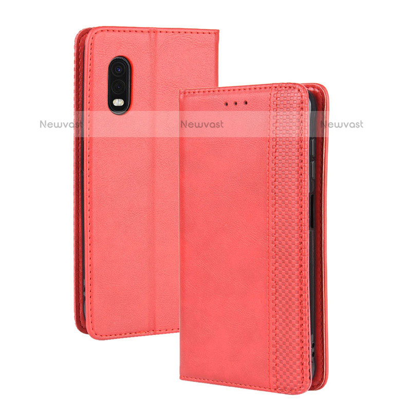 Leather Case Stands Flip Cover Holder BY4 for Samsung Galaxy XCover Pro Red