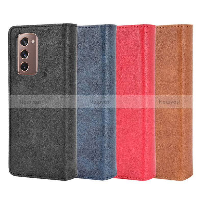 Leather Case Stands Flip Cover Holder BY4 for Samsung Galaxy Z Fold2 5G