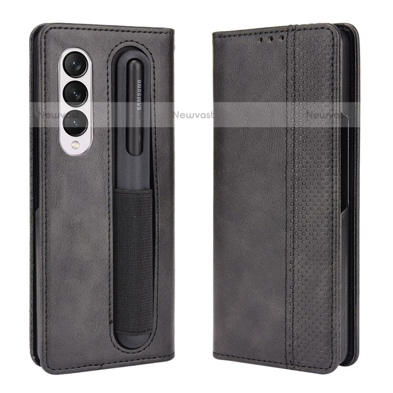 Leather Case Stands Flip Cover Holder BY4 for Samsung Galaxy Z Fold3 5G