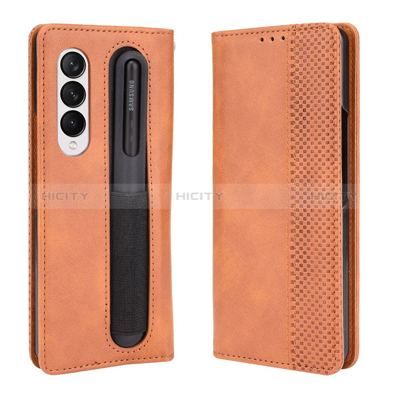 Leather Case Stands Flip Cover Holder BY4 for Samsung Galaxy Z Fold4 5G