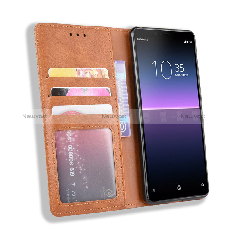 Leather Case Stands Flip Cover Holder BY4 for Sony Xperia 10 II