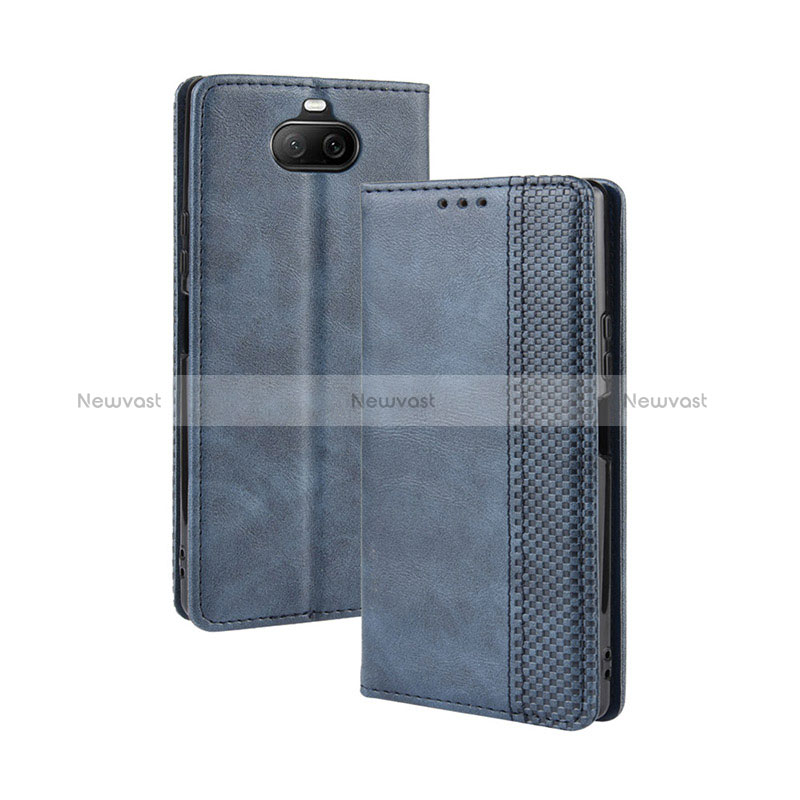 Leather Case Stands Flip Cover Holder BY4 for Sony Xperia 8 Lite