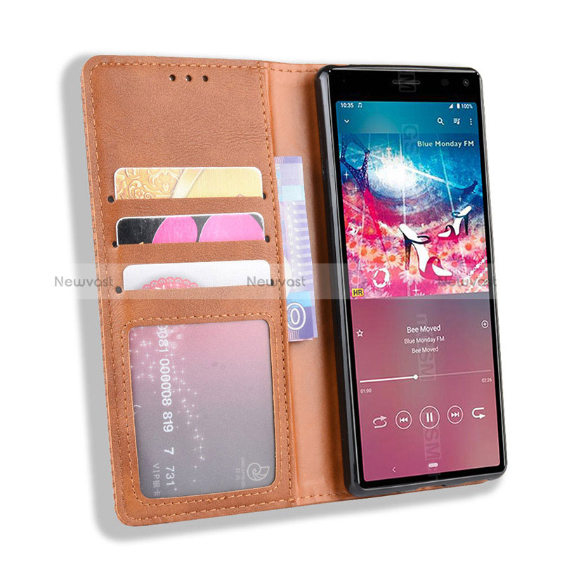 Leather Case Stands Flip Cover Holder BY4 for Sony Xperia 8 Lite