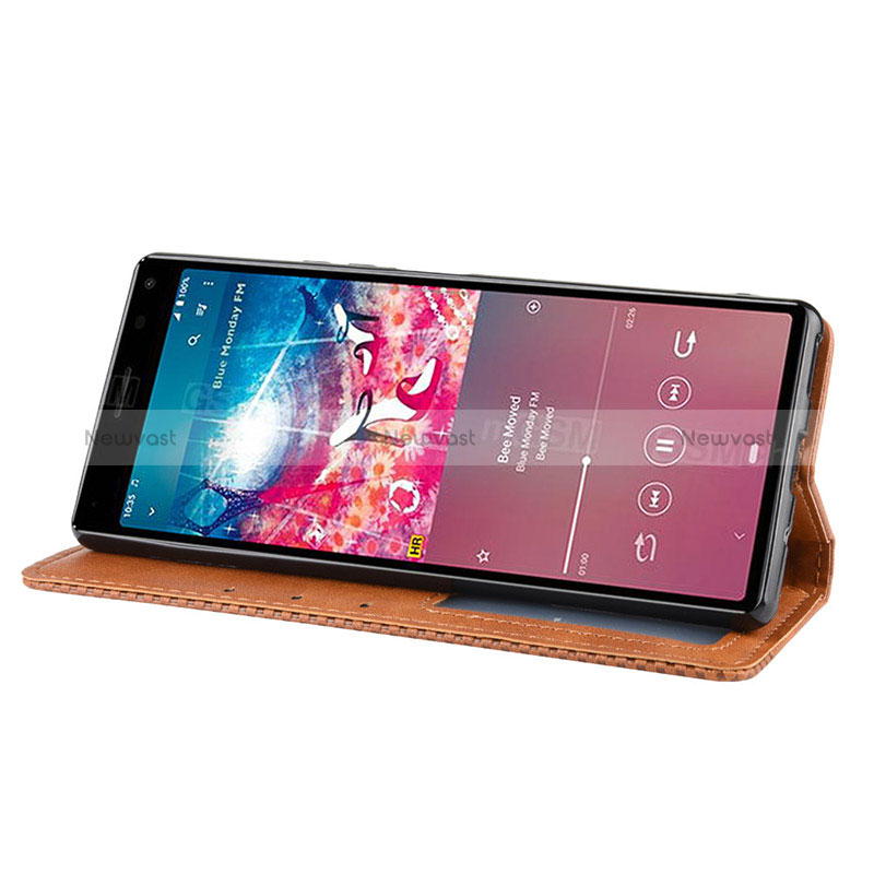 Leather Case Stands Flip Cover Holder BY4 for Sony Xperia 8 Lite