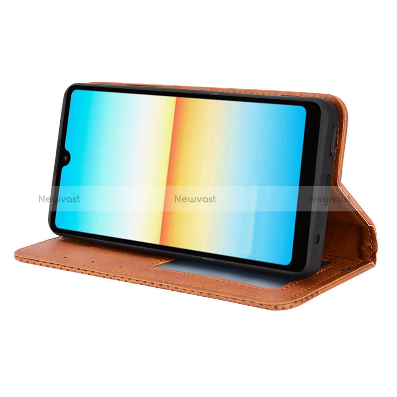 Leather Case Stands Flip Cover Holder BY4 for Sony Xperia Ace III