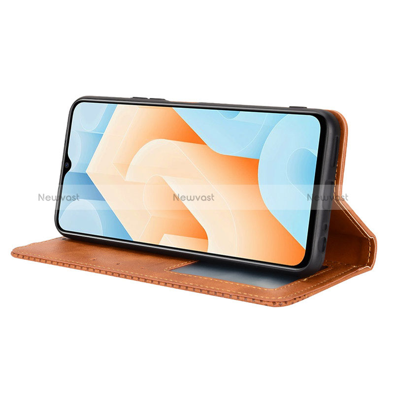 Leather Case Stands Flip Cover Holder BY4 for Vivo iQOO U5 5G