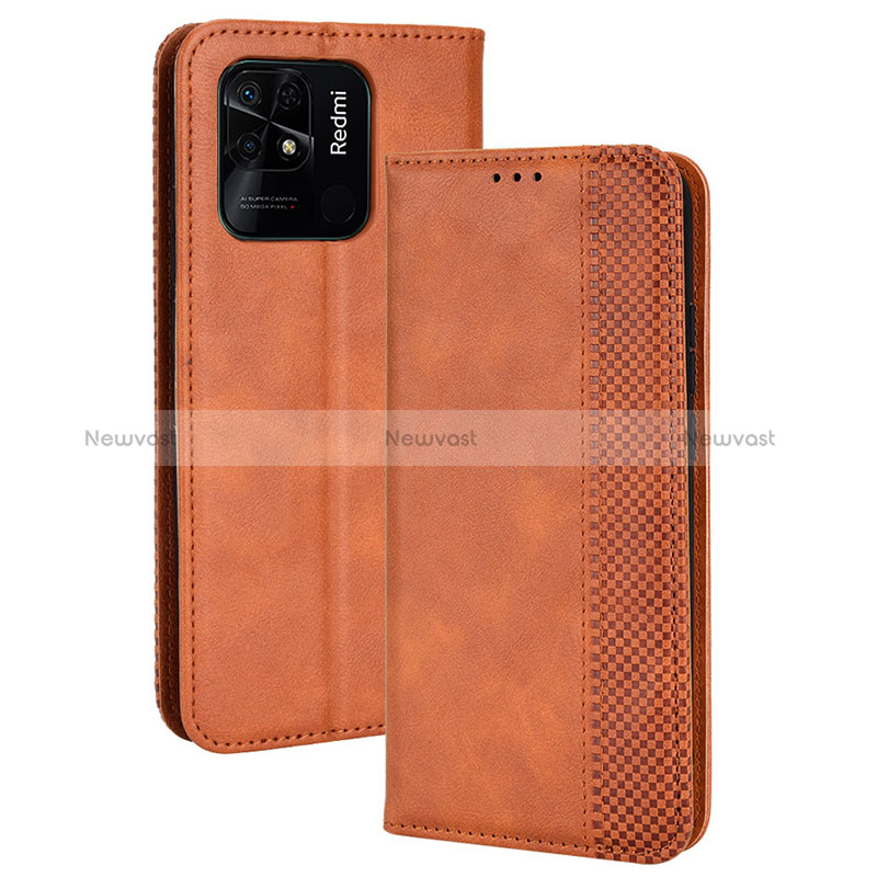 Leather Case Stands Flip Cover Holder BY4 for Xiaomi Redmi 10C 4G