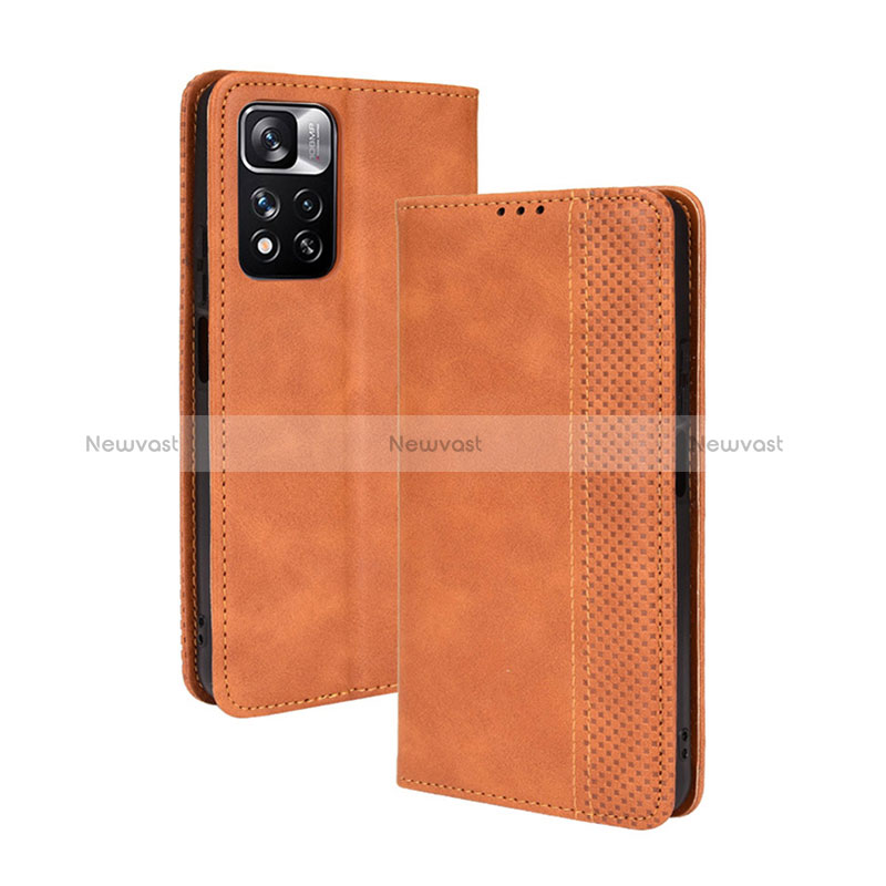 Leather Case Stands Flip Cover Holder BY4 for Xiaomi Redmi Note 11 Pro+ Plus 5G