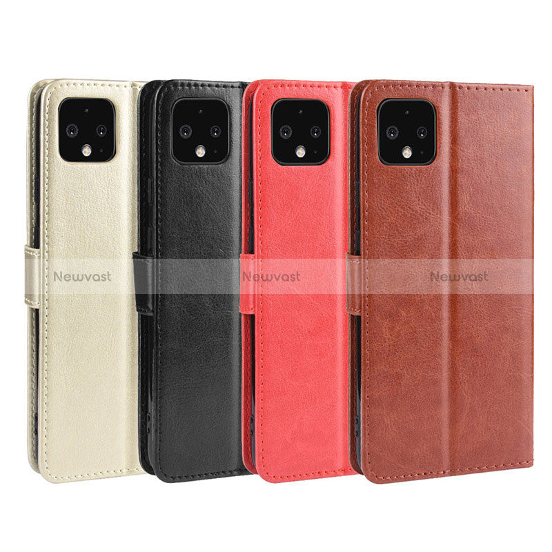 Leather Case Stands Flip Cover Holder BY5 for Google Pixel 4