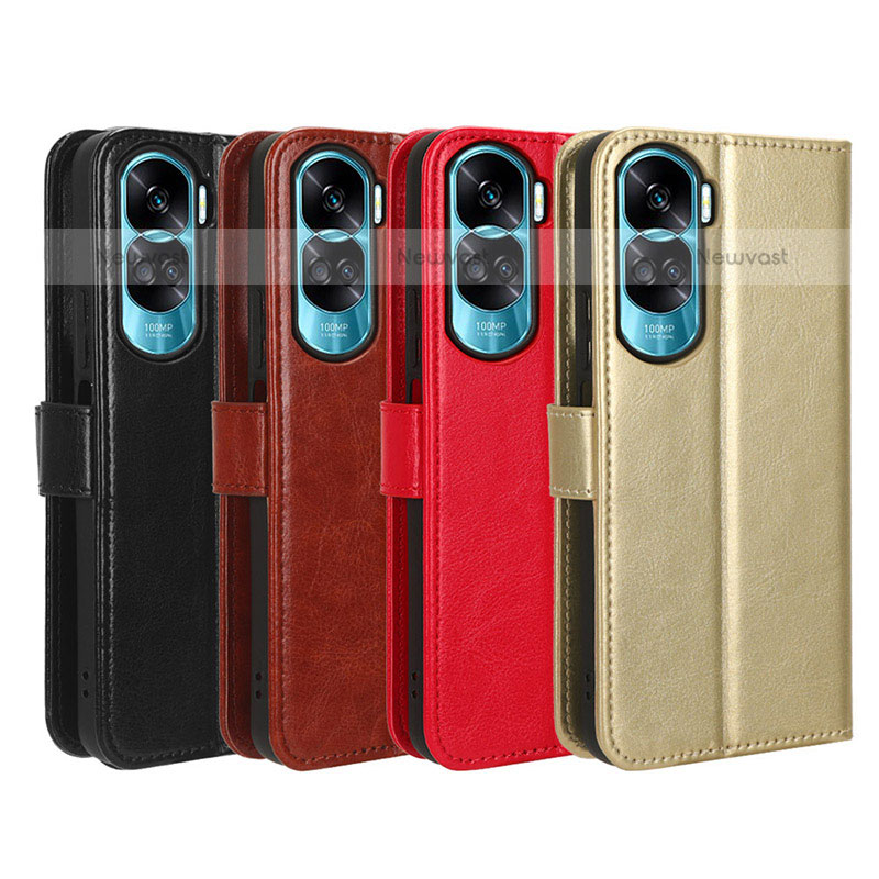 Leather Case Stands Flip Cover Holder BY5 for Huawei Honor 90 Lite 5G