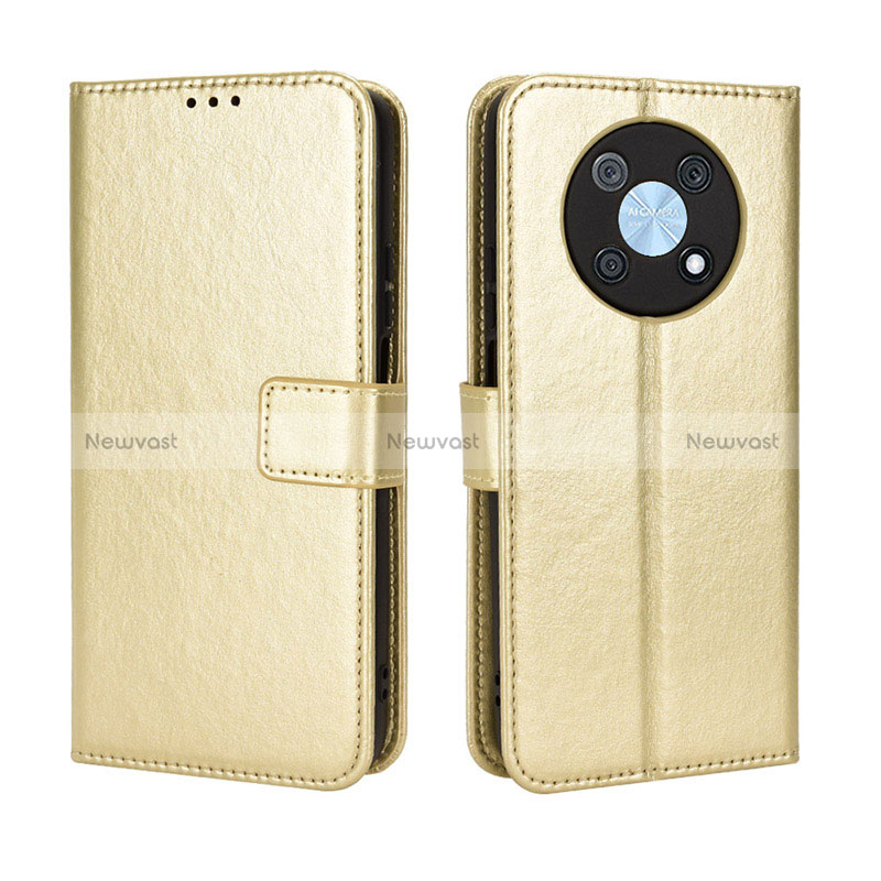 Leather Case Stands Flip Cover Holder BY5 for Huawei Nova Y90 Gold