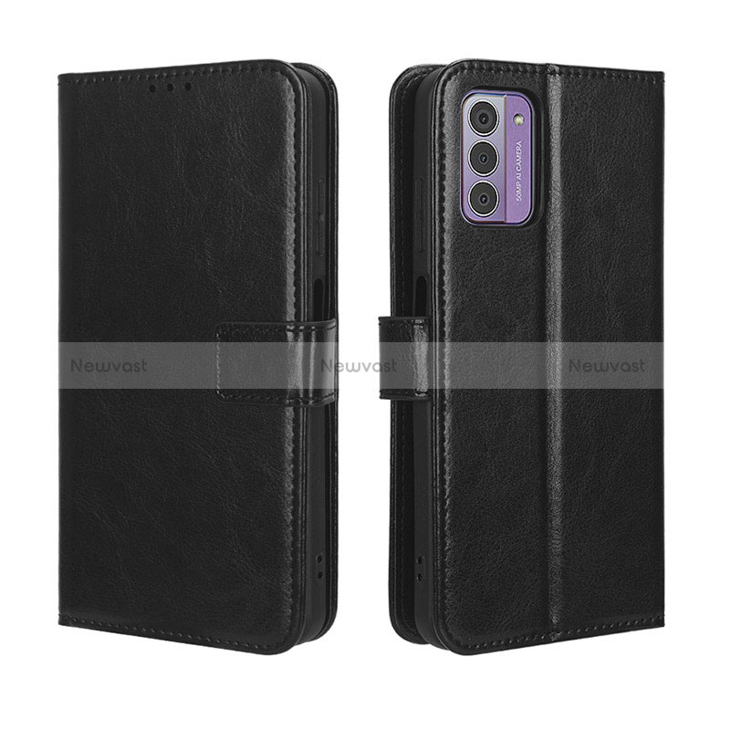 Leather Case Stands Flip Cover Holder BY5 for Nokia G310 5G Black