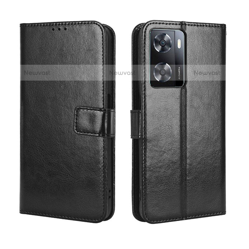Leather Case Stands Flip Cover Holder BY5 for OnePlus Nord N20 SE Black