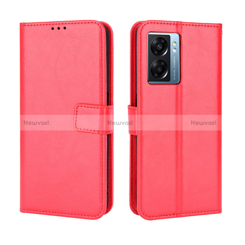 Leather Case Stands Flip Cover Holder BY5 for Oppo A56S 5G