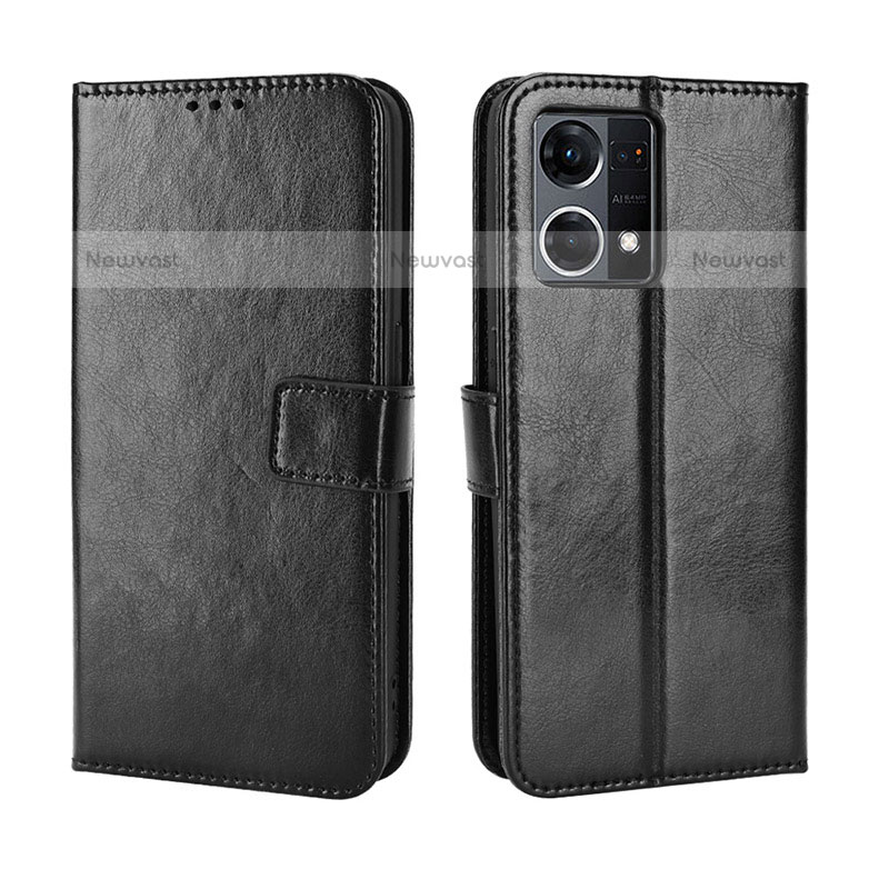 Leather Case Stands Flip Cover Holder BY5 for Oppo F21s Pro 4G Black