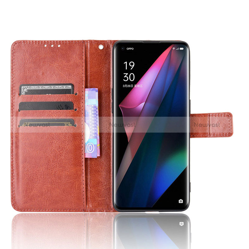 Leather Case Stands Flip Cover Holder BY5 for Oppo Find X3 5G