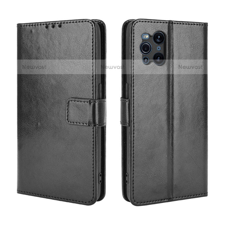 Leather Case Stands Flip Cover Holder BY5 for Oppo Find X3 Pro 5G