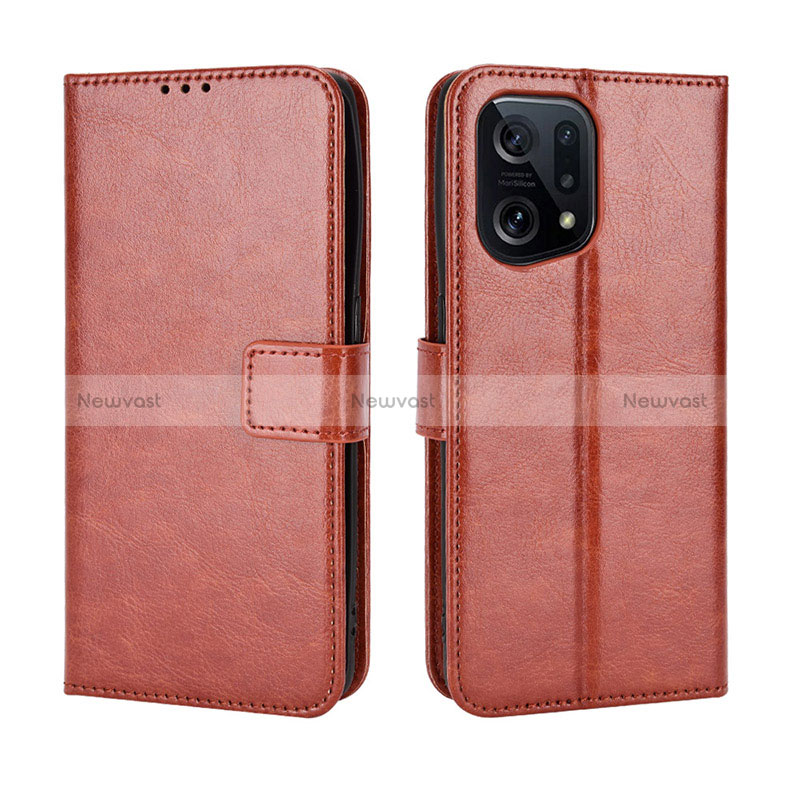 Leather Case Stands Flip Cover Holder BY5 for Oppo Find X5 5G