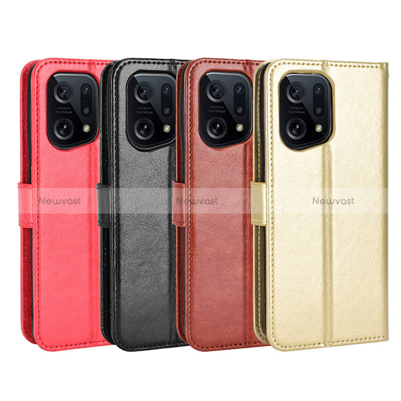 Leather Case Stands Flip Cover Holder BY5 for Oppo Find X5 5G