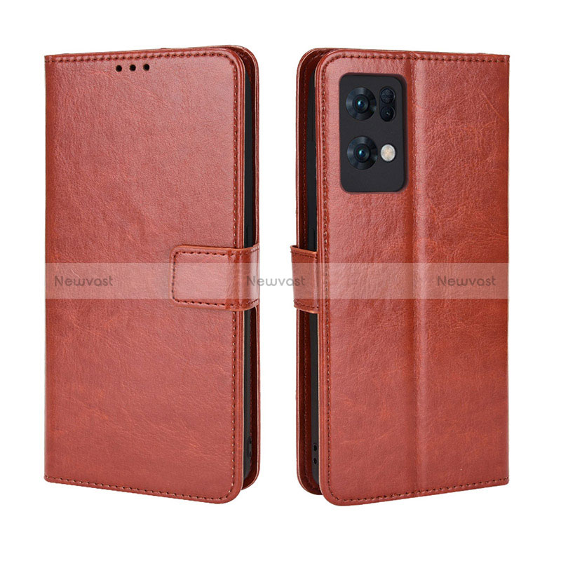 Leather Case Stands Flip Cover Holder BY5 for Oppo Reno7 Pro 5G