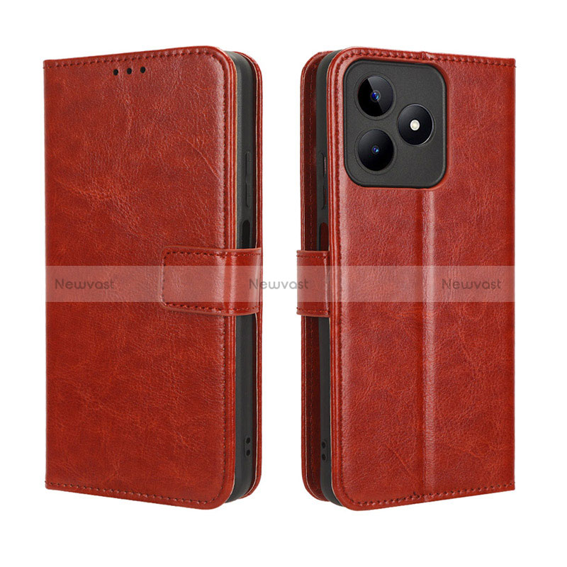 Leather Case Stands Flip Cover Holder BY5 for Realme C51