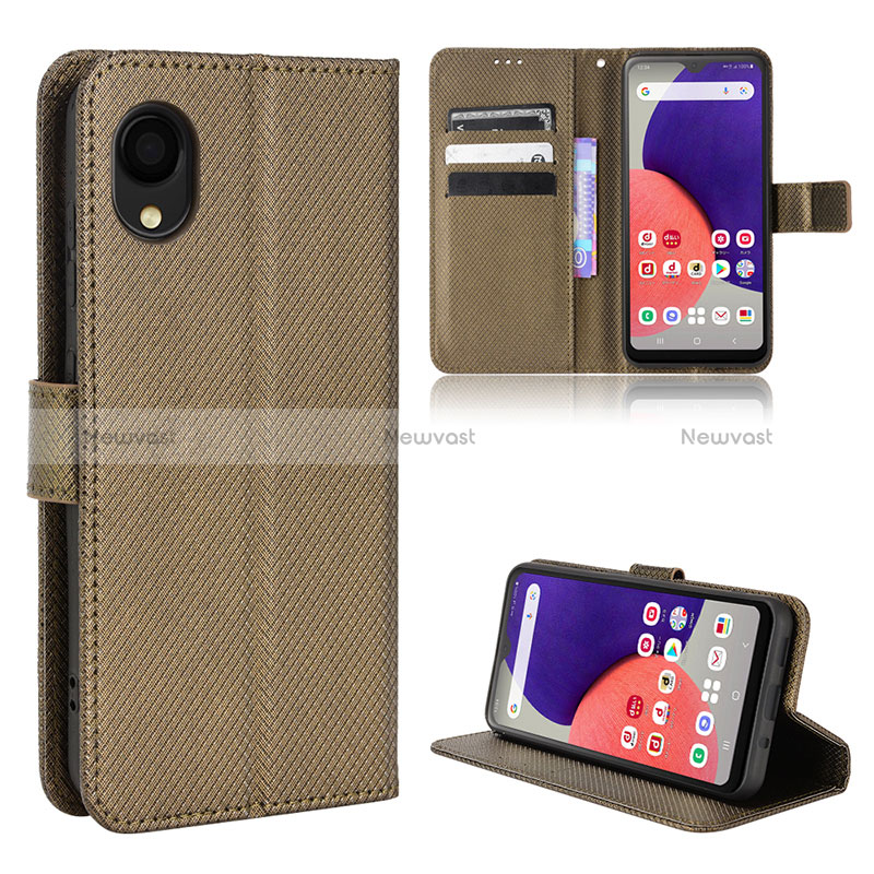 Leather Case Stands Flip Cover Holder BY5 for Samsung Galaxy A22 5G SC-56B