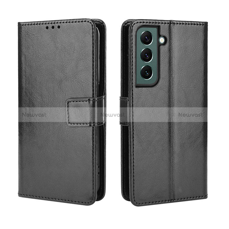 Leather Case Stands Flip Cover Holder BY5 for Samsung Galaxy S22 Plus 5G