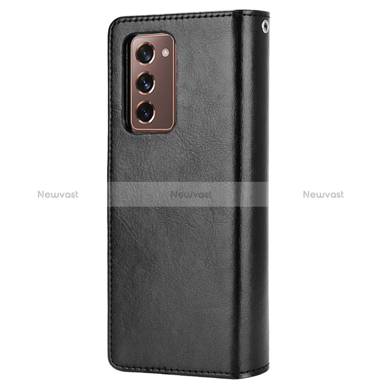 Leather Case Stands Flip Cover Holder BY5 for Samsung Galaxy Z Fold2 5G